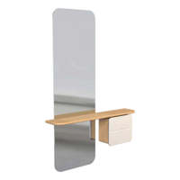 One More Look Pearl White Mirror, Shelf and Cabinet